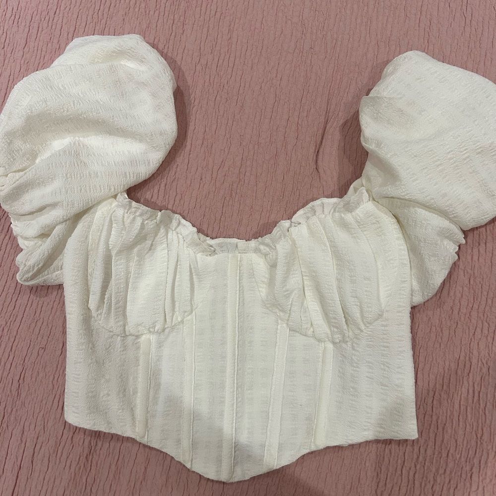 Astr The Label White Bustier Top, Size Small